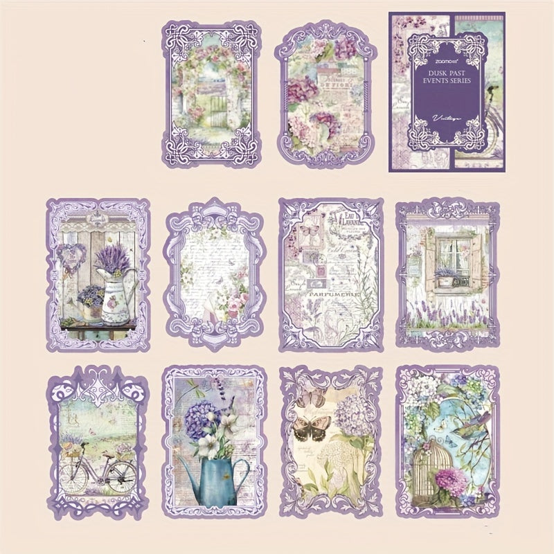 TEMU Vintage Scrapbooking Paper Set - 20 Sheets Watercolor Finish, Recyclable Lightweight Crafting Paper, Irregular Edge Decorative Collage Backdrop