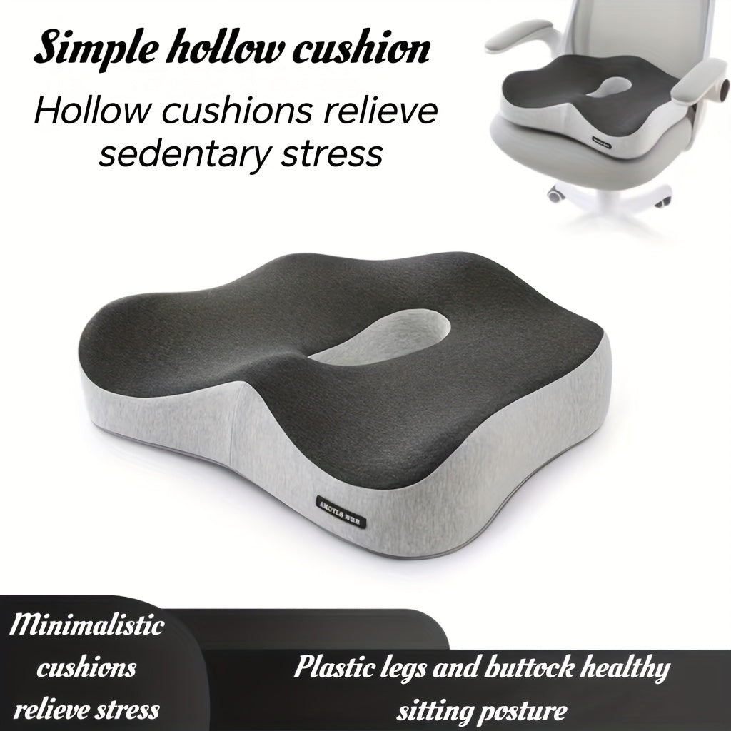 TEMU 1pc Memory Foam Seat Cushion For Prolonged Sitting - Ergonomic Support For Office Chair, Car & Wheelchair - , Tailbone & Sciatica - Breathable