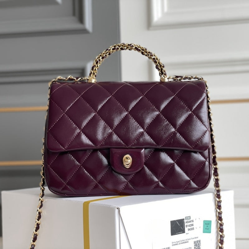 12A bonaudo glossy lambskin classics Flap Bag Mirror quality Desiginers shoulder bag handbag crossbody Official original imported Genuine leather 50