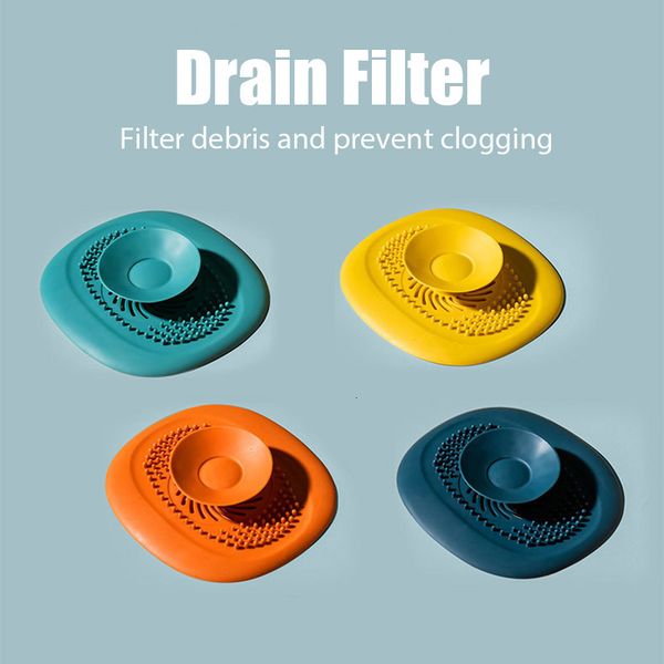 Colanders Strainers Hair Filter Floor Drain Cover Silicone Kitchen Catcher Sink Anti blocking Strainer Bath Stopper Bathroom Accessories 221