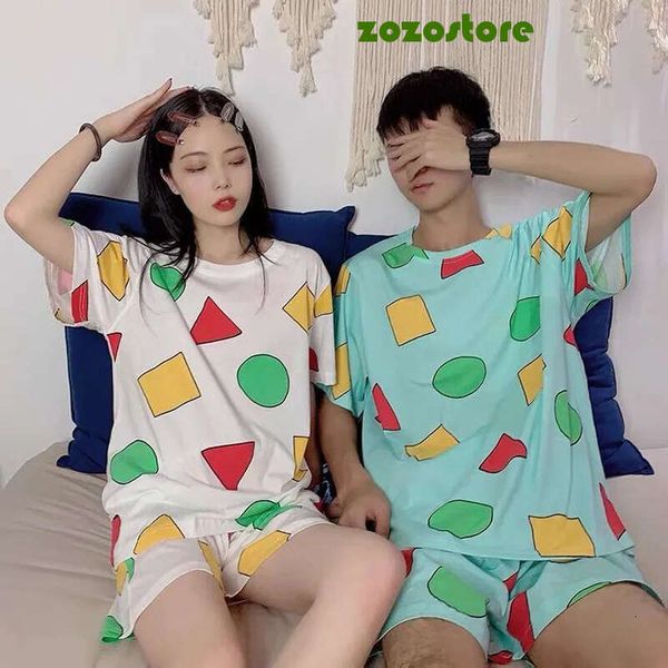 Pijama Sin Chan Man Pajama Sinchan Cotton Summer Short Sets Japanese Pajamas For Couples Man And Woman Sleepwear 2024 Ee