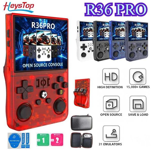 NEW R36PRO Retro Handheld Video Game Console Linux System 3.5 Inch IPS Sn Portable Pocket Video Player 64GB GamesXJ250211