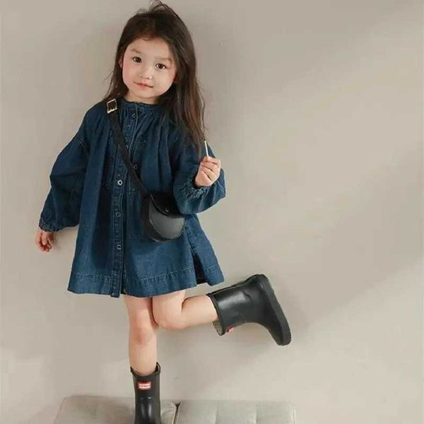 Fall Little Girls Fashion Princess Denim Dress Baby Girls Casual Cute Par Halloween Costume Spring Kids Toddler DressXJ241212