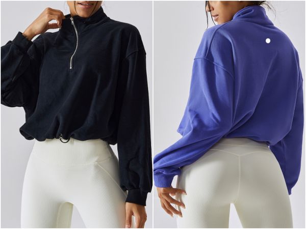 6464 Womens Jackets Yoga Outfit Fitness Wear Tops Sweatshirt Sportswear Jackets Outdoor Casual Adult Long Sleeve Exercise Stand Collar Draws