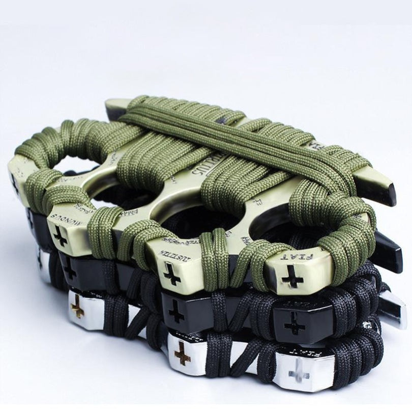 Thickening Widened Metal Brass Knuckle Duster Four Finger Outdoor Camping Broken Window Boxing Combat Gear Self-defense EDC Window Breaker Tool