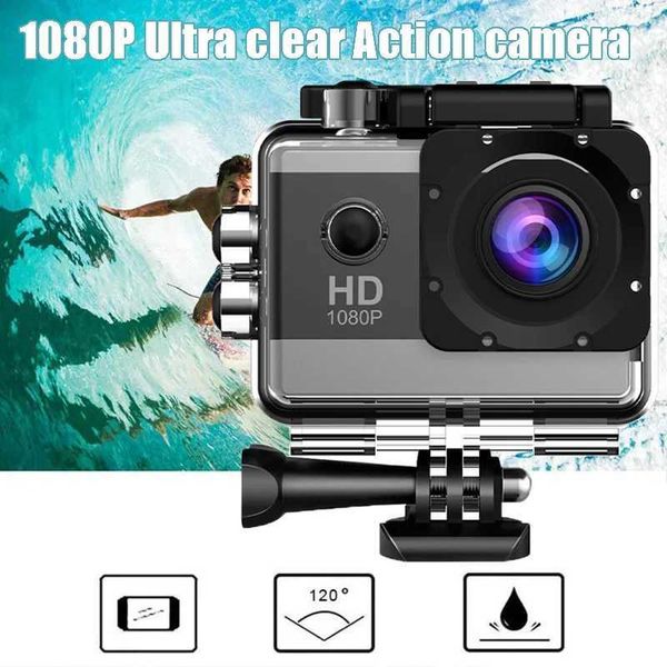 Sports Action Video Cameras Action Camera 1080P-30F 2.0 In I Screen 170 Underwater Waterproof Helmet Video Recording Sports Cameras Outdoor