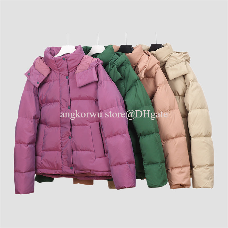 L Designer Puffer Jacket Womens New Double Placket Stand Collar Warm Yoga Down Jacket Casual Versatile Hooded Waterproof Windproof Coat Full Zip Up