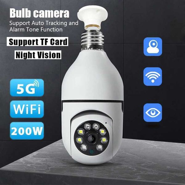 E27 Bb Wireless Surveillance Camera 5G Wifi Night Vision Auto Human Tracking He Panoramic Video Security Protection Monitor Z241224