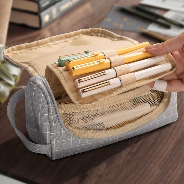 Pencil Bags Creative Canvas Large Capacity And Multiple Colour Pencil Case School Pen Case Supplies Pencil Bag Pencils Pouch Stationery J230
