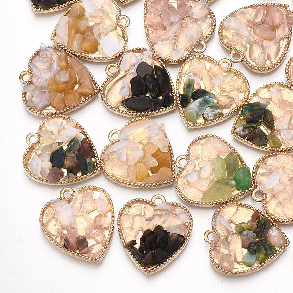 Natural Gemstone Chips Pendants
