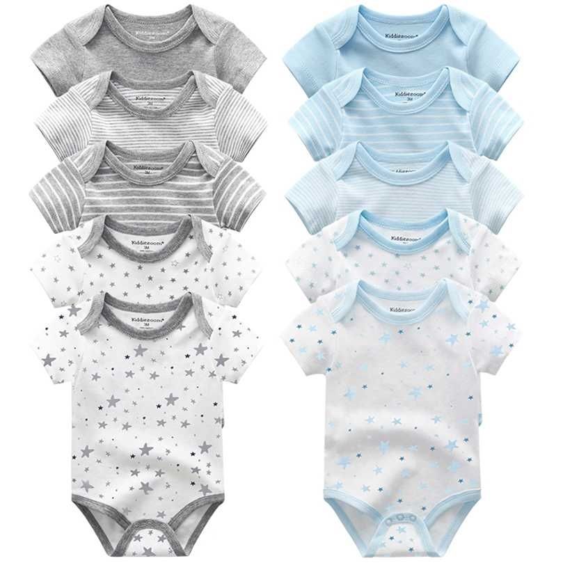 K454 born Boy Clothes 5Pcs Star Print Infant Bodysuit Casual Baby Girl Summer Jumpsuits Set Kids Baby&#039;s Costumes ropa para bebes