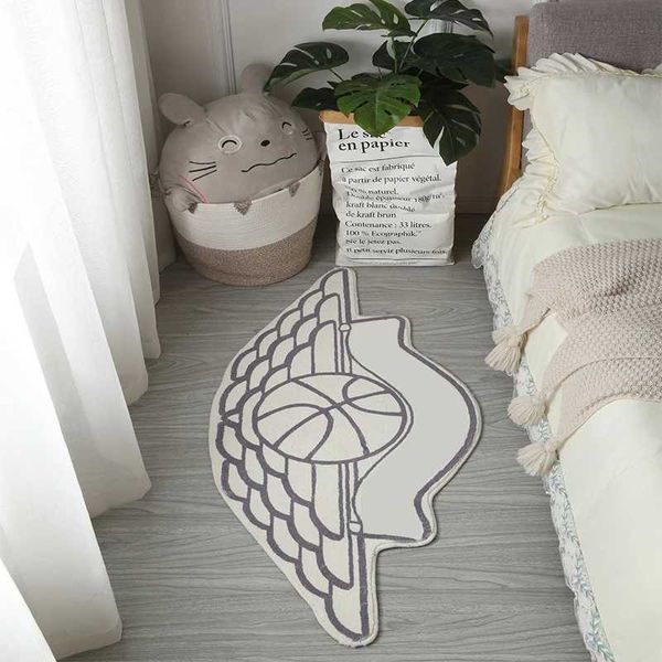 Irregular Shaggy Basketball Rug Sneakers Area Rugs for Living Room Carpet Kids Bedroom Trendy Home Hairy Floor Mat Anti-slipXJ241101