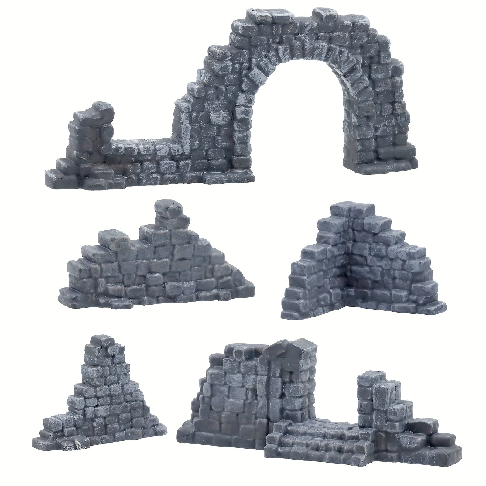 TEMU Stone Walls Set Scenery For Tabletop 28mm Miniatures Fairy House Diorama Accessories Diy Craft
