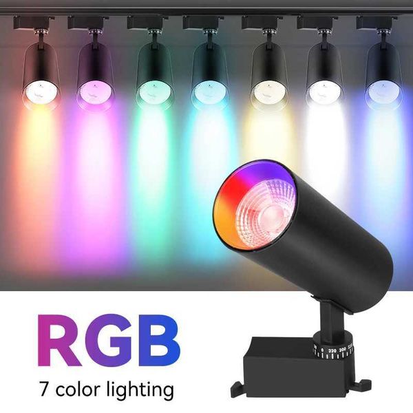 RGB Track Light LED 7 Colors Set Stage Lighting Fixture 220V Rail Ceiling Spot Led Lamps Neon Bar KTV Top Decor Track LightingCL240730
