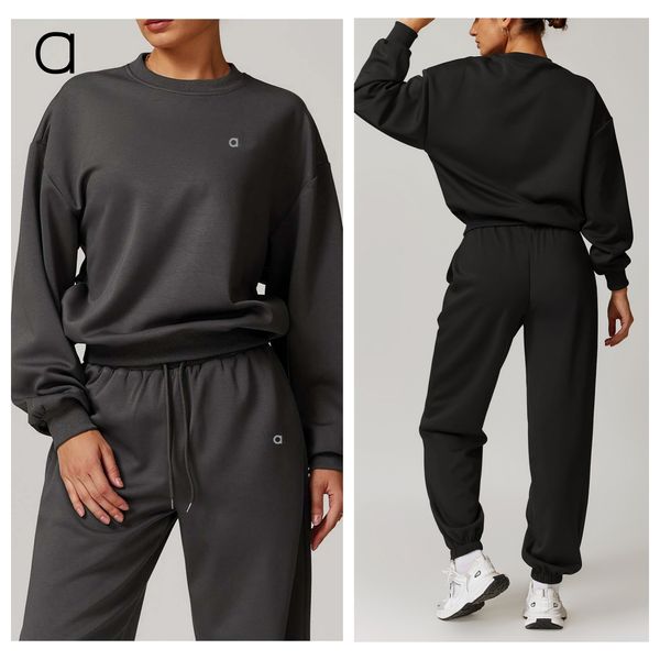 Femininos de pista feminino A571 Mulheres redondo pescoço casual Pullover feminino Sports Longo SLVE SLVE SLVE TOP TOP CAIZ PALTAS CASUAIS S