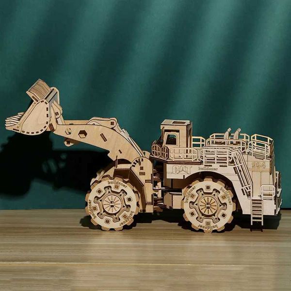 Running Car 3D Puzzles Model Kits Forklift Bulldozer Car Model 3D Wooden Puzzle Toys for Adults Assembly Toy Home DecorM240731