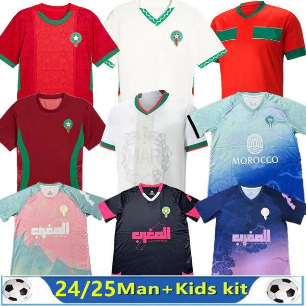 2024-2025 Moroccan soccer jerseys HAKIMI Maillot marocain ZIYECH EN-NESYRI football shirts men kids kit HARIT SAISS IDRISSI BOUFAL jersey Maroc nati