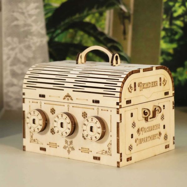 3D Puzzles 3D Wooden Puzzle DIY Treasure Box Model Building Kits Brain Teaser Projects for Adult Christmas Gifts H241119
