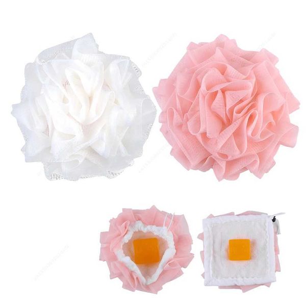 Large Bath Ball Soap Rich Bubble Bath Towel Can Hold Soap Scrubber Body Cleaning Mesh Shower Sponge Bathroom AccessoriesT250115