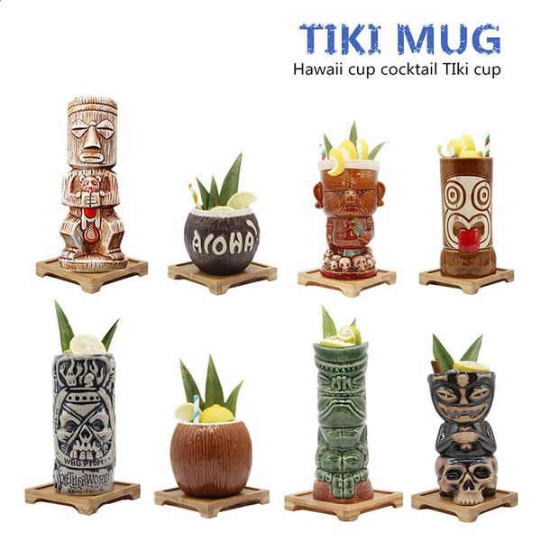 Hawaii Tiki Cup Cocktail Beer Beverage Wine Ceramic 240903