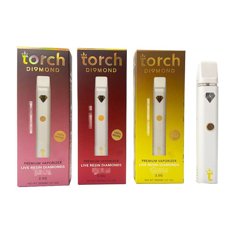 New arrive Torch Diamond E-cigarette pod Disposable Vape Pens 2.0Ml Empty Cartridge 360mAh Rechargeable Battery For Thic oil