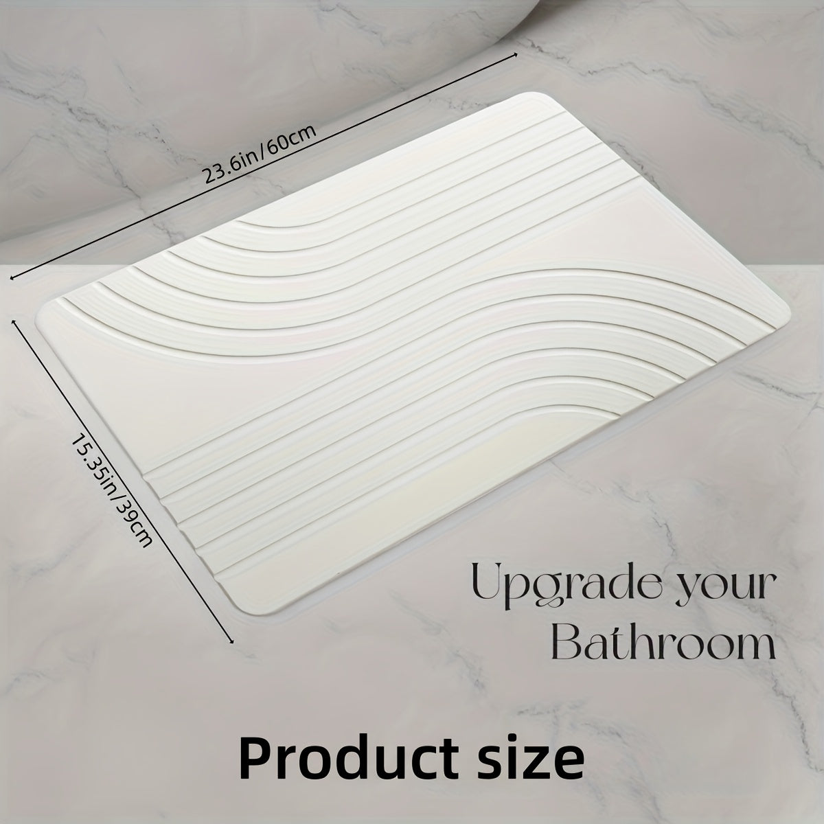 TEMU Stone Bath Mat, Diatomaceous Earth Non-slip Mat - Quick Drying Absorbent Bath Stone Mat - Elegant & , Easy To Clean (23.5 X 15 Sandstone)