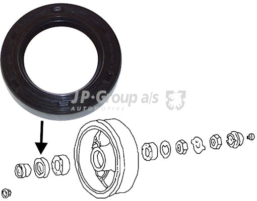 Shaft Seal, wheel bearing JP GROUP 8141250100