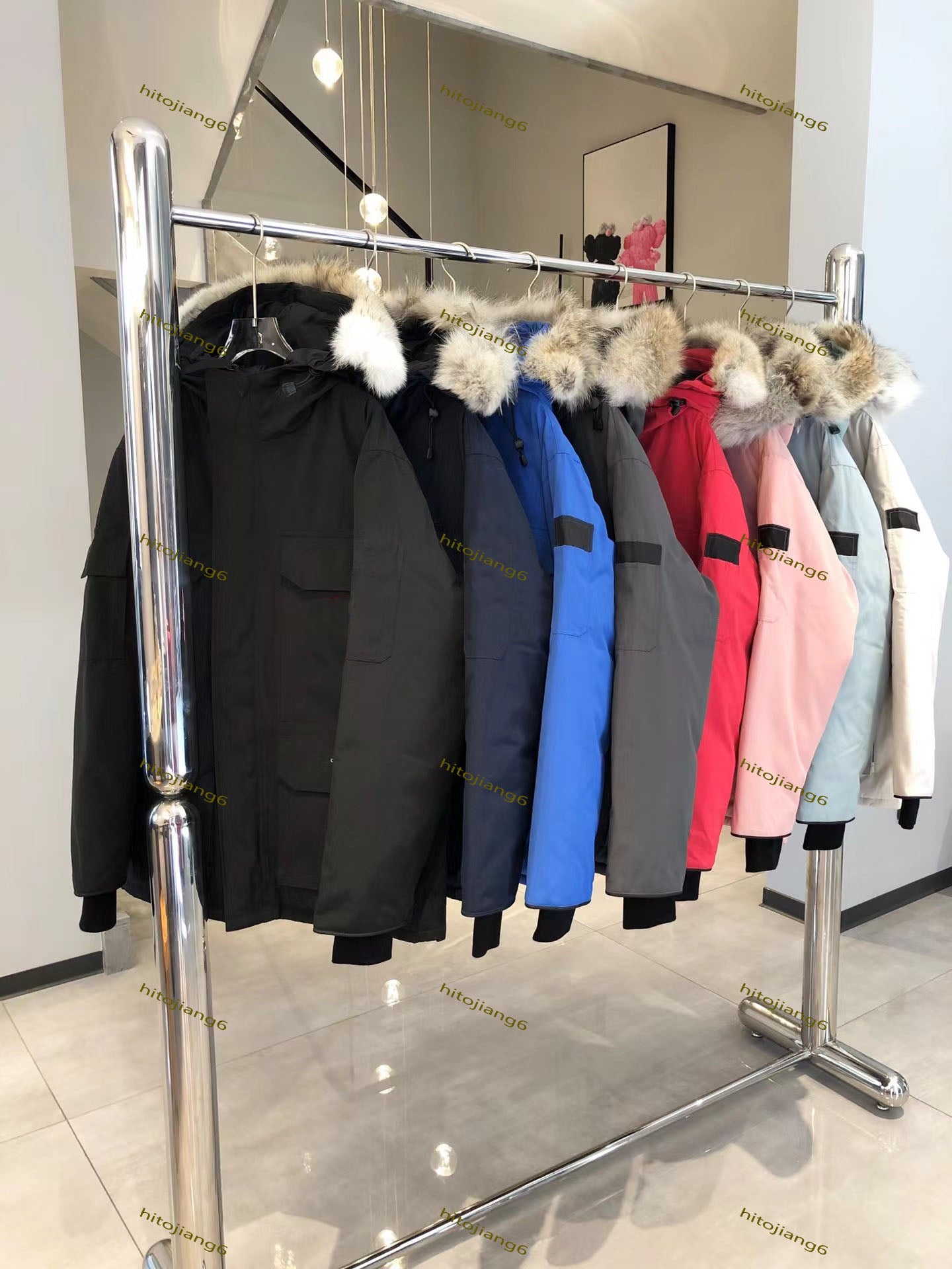 Down Jacket Men Parka jackets Winter Homme Outdoor Streetwear Outerwear Big Fur Hooded warm coat Parkas XS-2XL 1