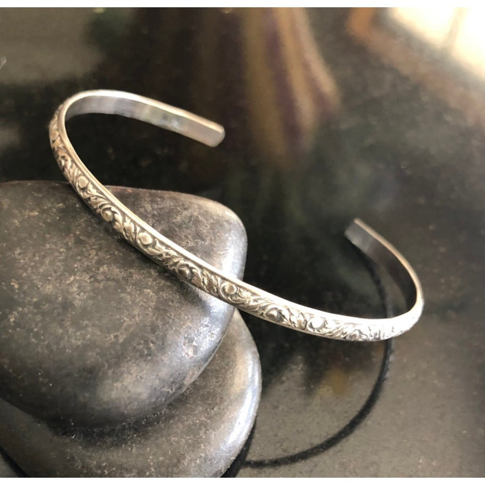 TEMU Floral Cuff Bracelet, Adjustable Cuff, Stacking Cuff, Boho Cuff Bracelet, Gift For Her