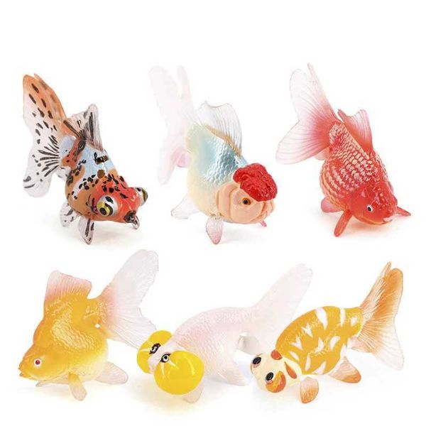 Baby Bath Toys Childrens simulation goldfish solid marine animal model fish tank decoration water game bathtub toy fun mini fish model child