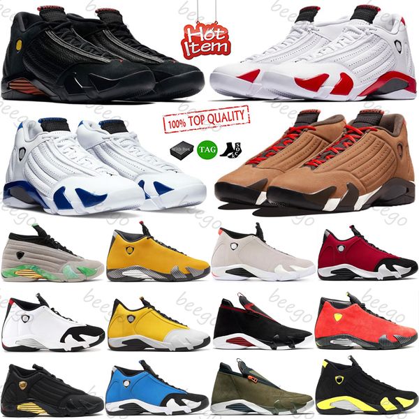 With box Basketball shoes 14s jumpman Retro 14 Ginger candy cane Winterized gym red Blue desert sand defining moments Hyper Royal mens sport