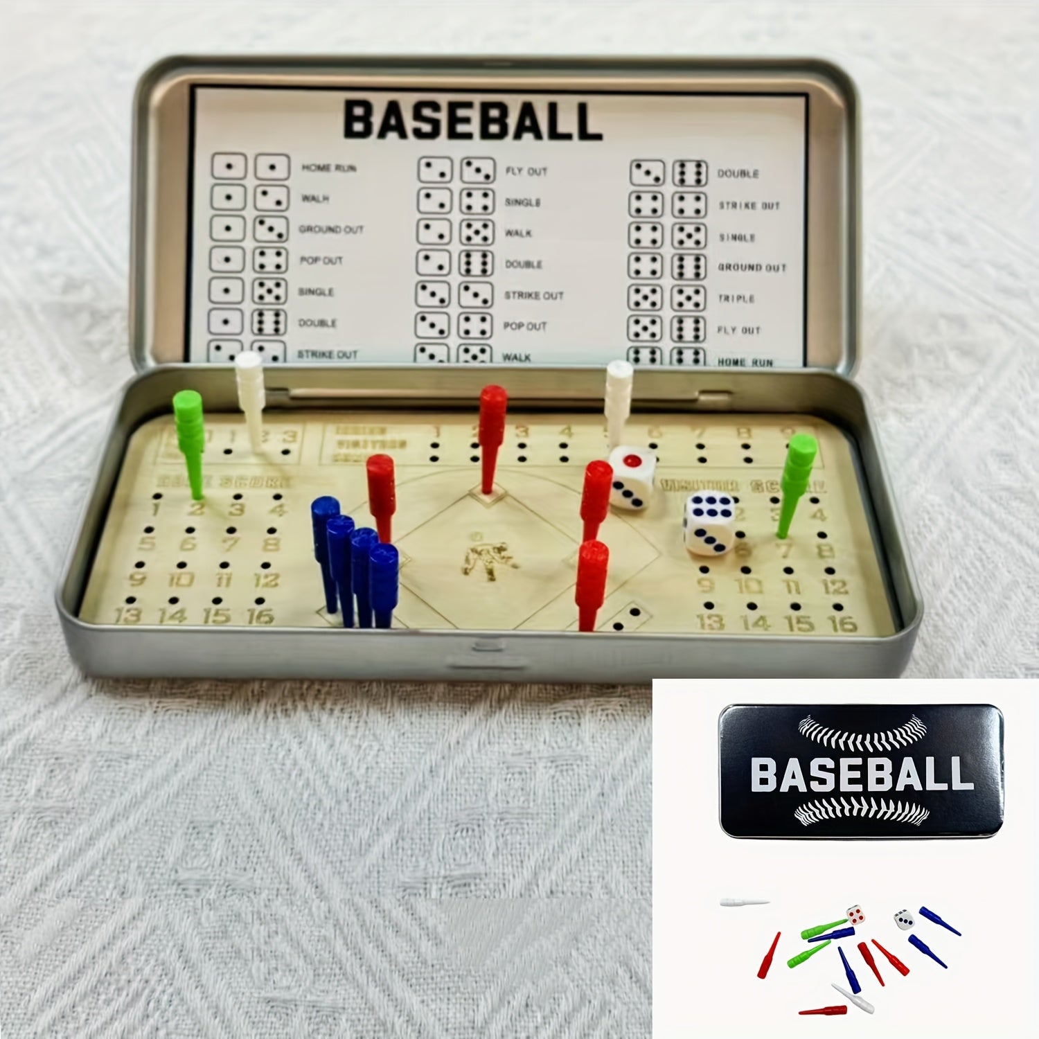 TEMU Softball, Baseball, And Games, Finger Joint Dice Games, Tabletop Games, Portable Wooden Board Game Sets Suitable For Fun Family And Parties.