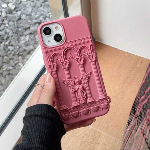 Cell Phone Cases Classical Art Angel Statue 3D phone case suitable for iPhone 15 14 12 11 Pro Max retro girls soft silicone shock-absorbing