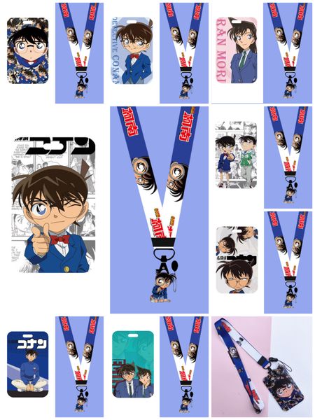 Wholesal 50 set Cartoon Japan PVC Card Cover Student Campus Hanging Neck Bag Cell Phone Straps & Charms Holder Lanyard ID Card Holders Key C