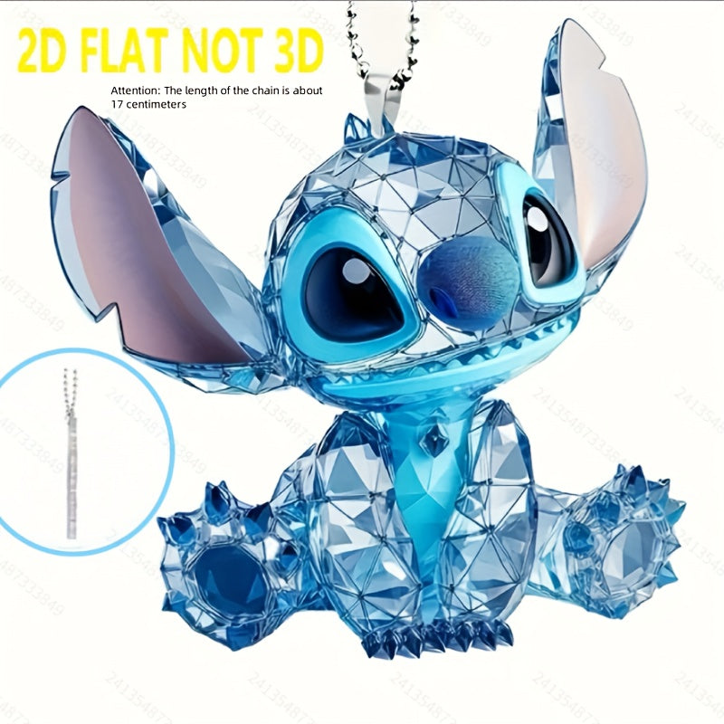 TEMU 1 Brand New 2d Flat 3d Cute Stitching Car Decoration, Suitable For Multifunctional 2d Decoration Of Cars, Backpacks, Keys, And Homes, An Holiday
