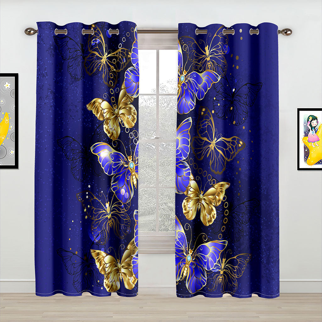 YL-37097 High-precision Customized 3D Curtain Printing Finished Landscape Wave Curtain Blackout Curtain