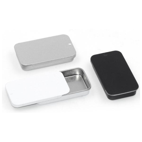 black silver white Metal Sliding Cover Push-Pull Tin Box for lipcare packaging Wedding Jewelry perfume Lip Balm Container Cosmetic 60x34x10m
