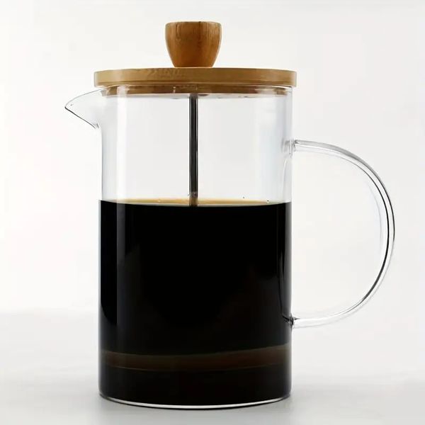 1pc 1000ml French Press Coffee Pot Coffee Maker High Borosilicate Heat-resistant Glass Cafetiere