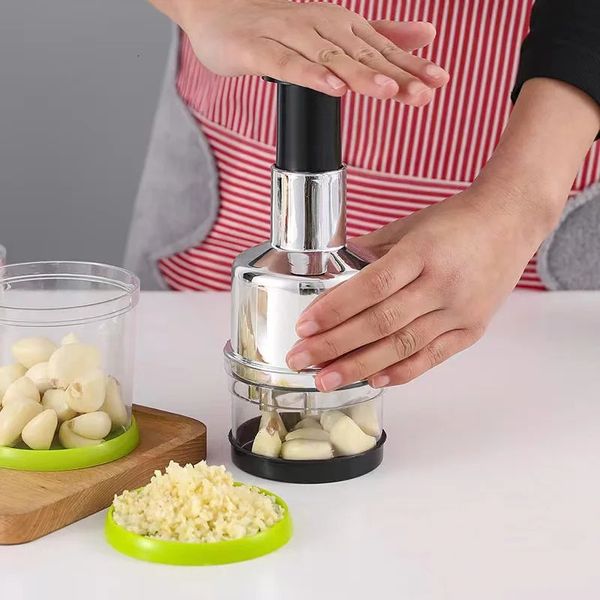 Manual Onion Chopper Stainless Steel Garlic Presser Food Crusher Cutter Meat Mincer Hand Press for Vegetable Kitchen Tool 241219