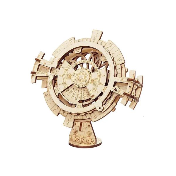 3D Puzzles Robotime Arrival DIY Perpetual Calendar Wooden Puzzle Game Assembly Toy Gift LK201 for Drop 231219