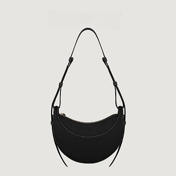Designer Shoulder Bags Numero Dix Half-Moon bag Full-Grain Textured-Smooth Calf Leather characteristic Tote Closure Crossbody Women Hobo Han
