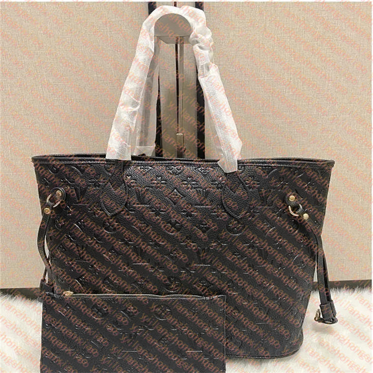 Top quality New neverfulls Womens crossbody shoulder bag Original designer handbag mirror quality leather chain bags expensive tote embossing travel