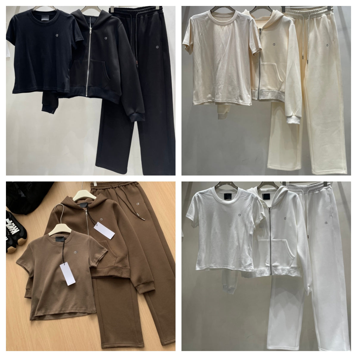 (Order by pic in opt, not by desc)Designer Hoodie Women Sport Fitness Tracksuit 3pcs Letters Print Long Sleeve Bandage Tops Sets