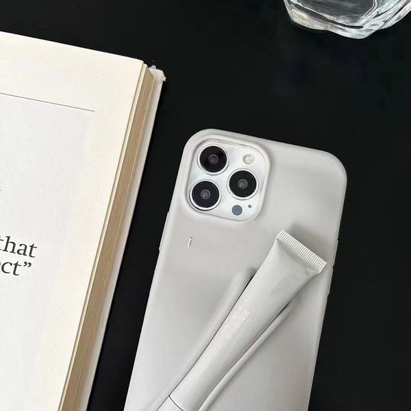 Lipstick Designer Portable Case Design Lip Gloss Lipstick Lip Balm 3D Make-Up Silicone Phone Case for iPhone 15 14 13 12 Pro Max Lipgloss Ho