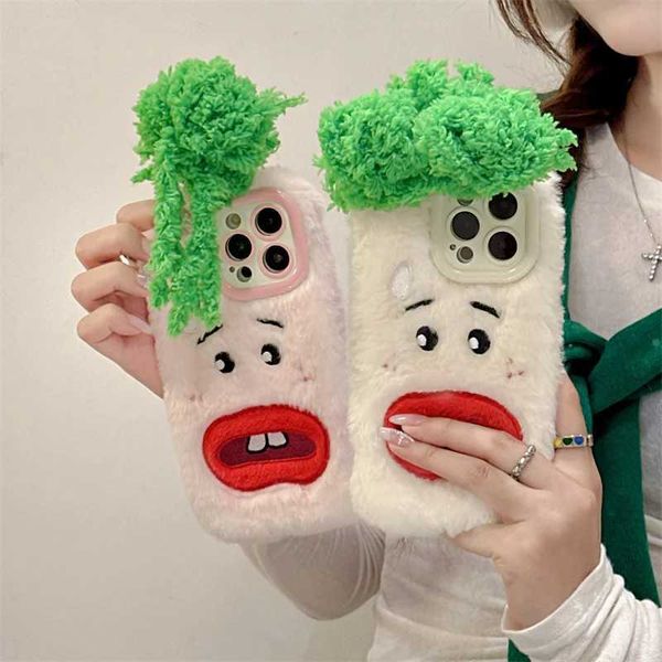 Hot Sale Fun and cute plush phone case suitable for iPhone 16 Pro 14 Plus 15 14 13 12 Pro Max cover with holder Kawaii cartoon silicone fluf