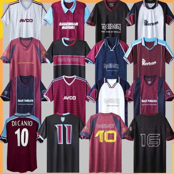 1986 89 West Hams retro soccer jerseys Iron Maiden 1990 95 97 DI CANIO KANOUTE LAMPARD 1999 2001 2008 2010 2011 Football Shirts Men Uniforms