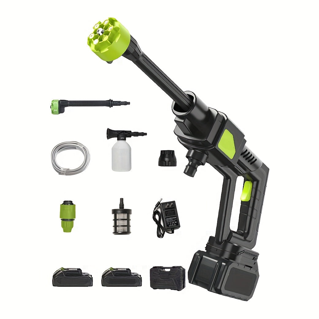 TEMU 6-in-1 Cordless Car Wash Sprayer With High Pressure Water Nozzle - Portable Handheld Cleaning Tool For Cars, Walls, Fences, Patios, Gardens &