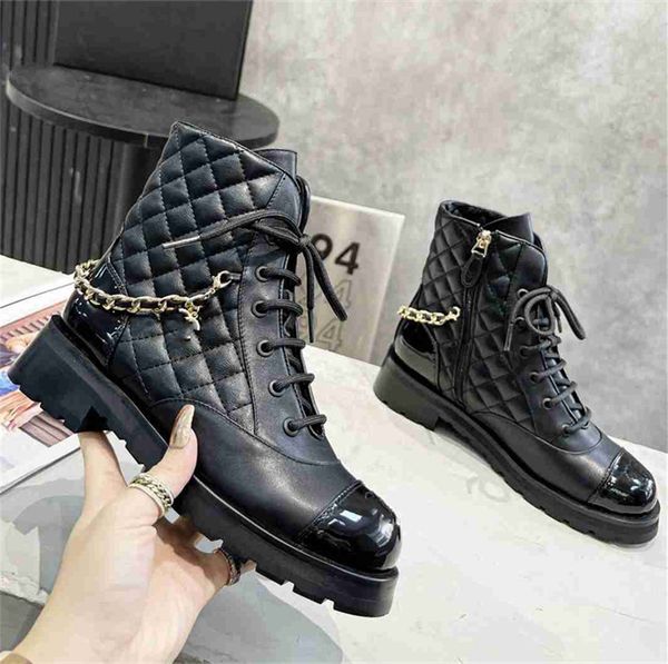 Dress Shoes Dress Shoes Boots Designer Shoes Channel new first layer cowhide high top shoes tied round head thick sole casual fashion shoes