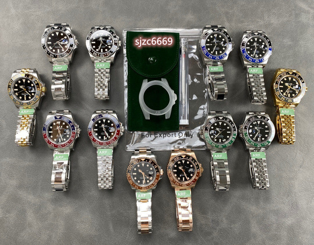 ARF Factory watch has a diameter of 40 mm with the GMT all-in-one 3285 movement sapphire glass mirror 904L steel case strap