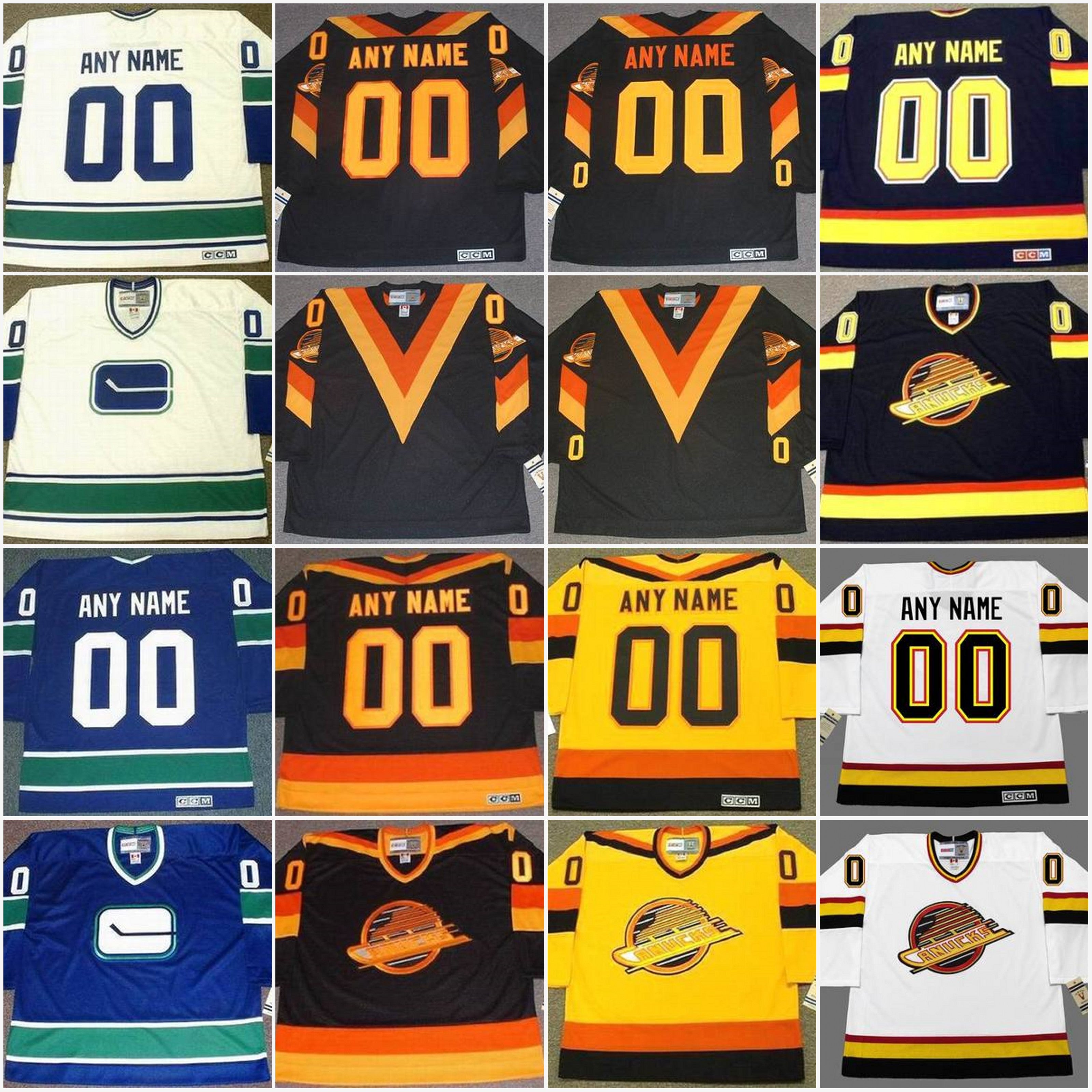 Vancouver 1970&#039;s vintage double stitched Hockey Jerseys custom any number and any name fast shipping Canucks
